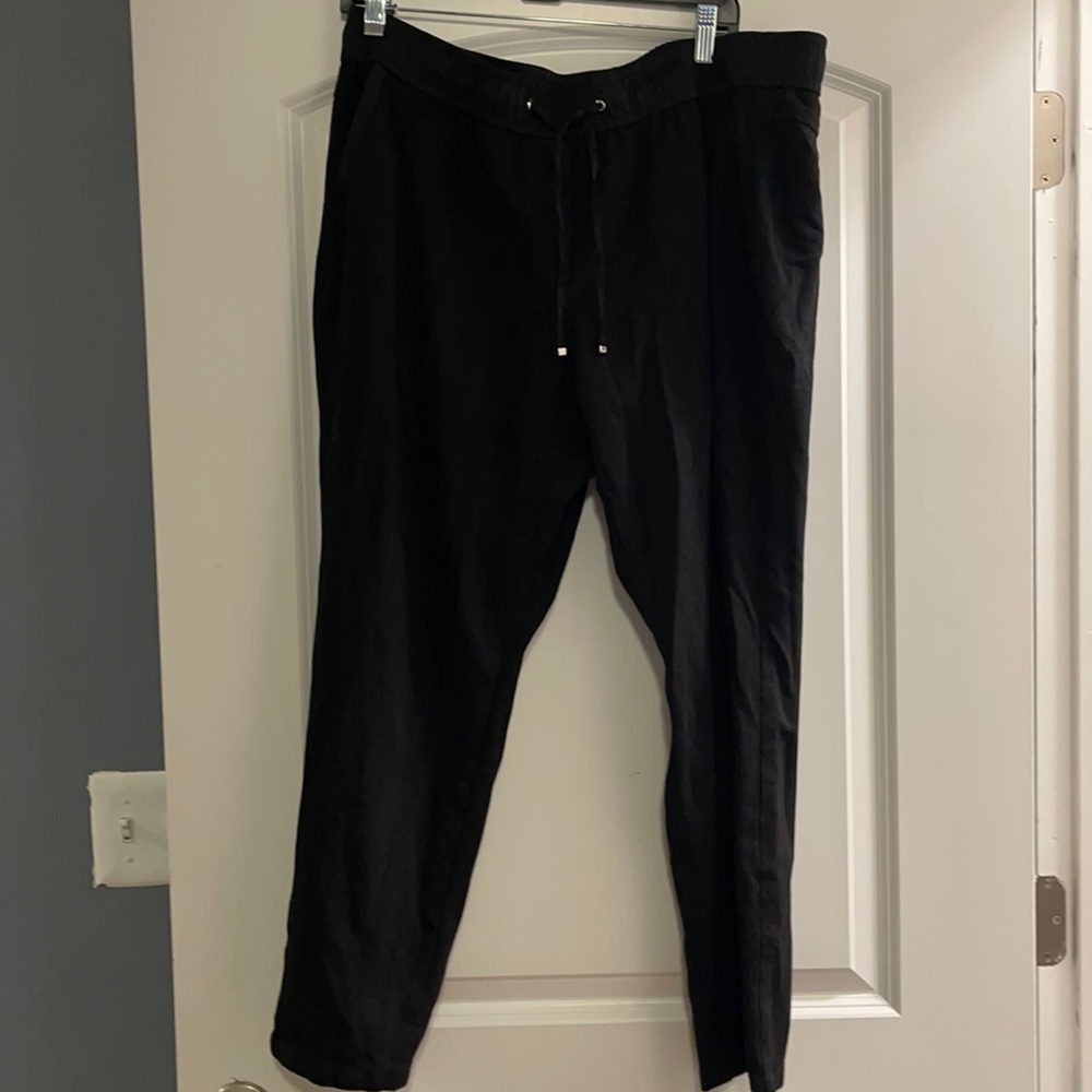 Gerry Weber elastic drawstring waist black pants size 46